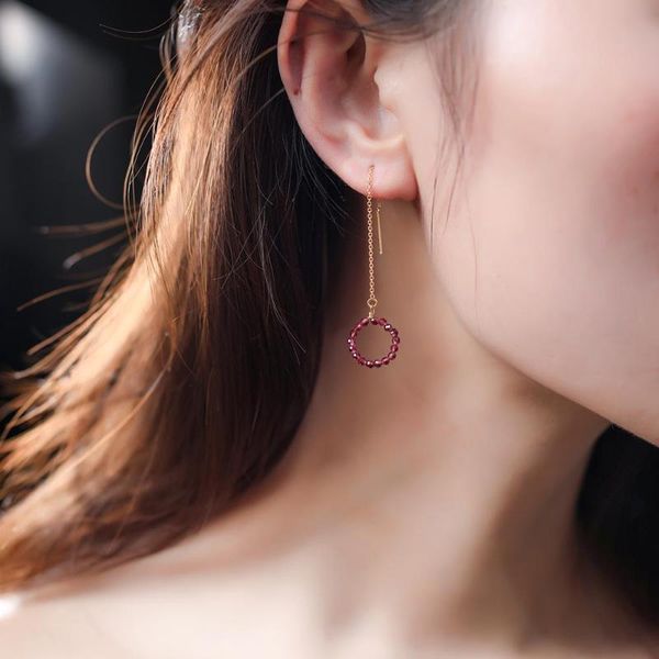 dmbs005 garnet earrings female simple valentine's day gift for girlfriend 14k bag gold ear cord, Silver
dmbs005 garnet earrings female simple valentine's day gift for girlfriend 14k bag gold ear cord, Silver