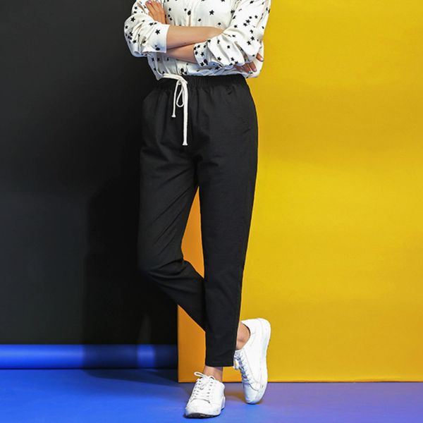 fashion autumn summer casual pants women trouser cotton linen pants elastic waist harem pencil pockets plus size trousers, Black;white
fashion autumn summer casual pants women trouser cotton linen pants elastic waist harem pencil pockets plus size trousers, Black;white