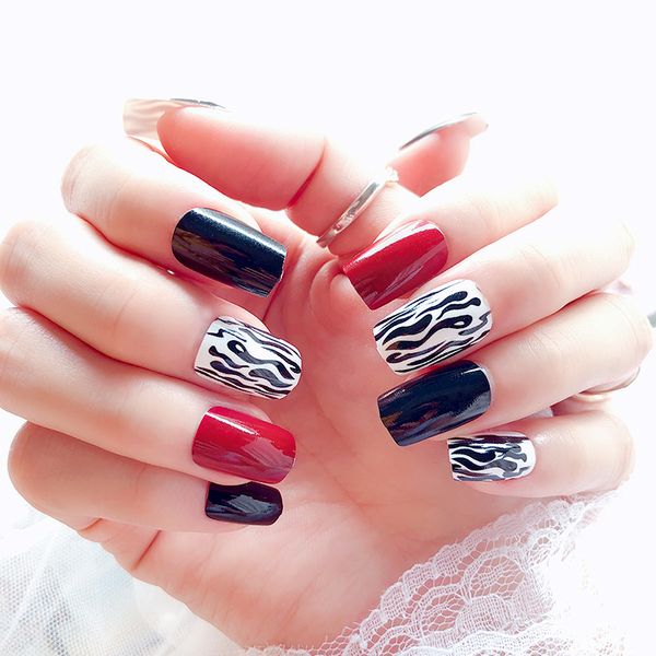 new fashion long size nail art full cover with glue ladies wine red black color false nails fake nails manicure tools, Red;gold
new fashion long size nail art full cover with glue ladies wine red black color false nails fake nails manicure tools, Red;gold