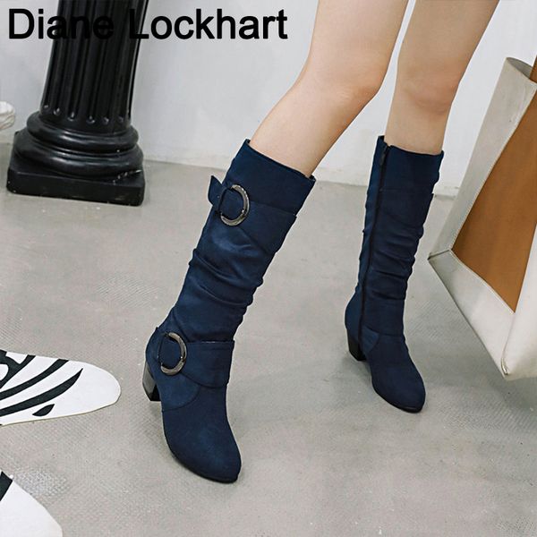 large size 34-43 women knee high boots buckle with zip retro women's motorcycle boots thick fur warm winter snow botas mujer 41, Black
large size 34-43 women knee high boots buckle with zip retro women's motorcycle boots thick fur warm winter snow botas mujer 41, Black