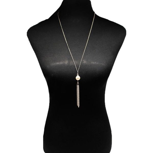 european and american foreign trade long fringed pearl necklace fashion creative double sweater chain factory direct sales, Silver
european and american foreign trade long fringed pearl necklace fashion creative double sweater chain factory direct sales, Silver