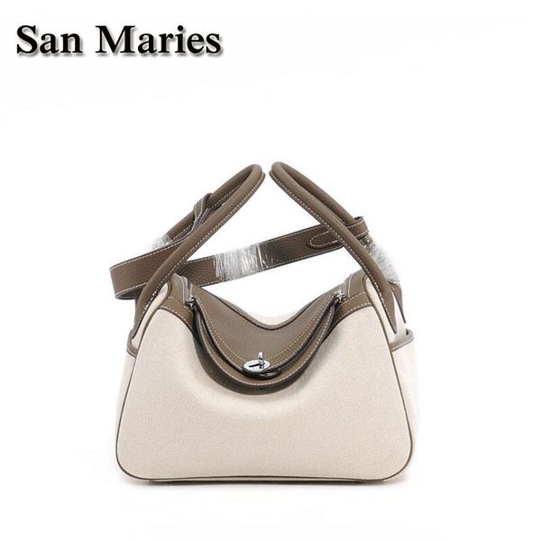 san maries dropshipping 26.30cm canvas+cow leather color block designer shoulder handbags handle tote bag with lock bolsos
san maries dropshipping 26.30cm canvas+cow leather color block designer shoulder handbags handle tote bag with lock bolsos