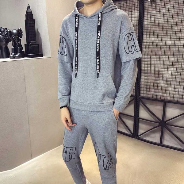 autumn men's loose fake 2-piece long sleeve sweatshirt &pant causal letter tracksuit sets sportwear hoodies plus size 3xl, Black;blue
autumn men's loose fake 2-piece long sleeve sweatshirt &pant causal letter tracksuit sets sportwear hoodies plus size 3xl, Black;blue