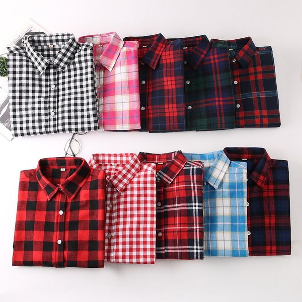 2020 women blouses brand new excellent quality flannel red plaid shirt women cotton casual long sleeve shirt lady clothes, White
2020 women blouses brand new excellent quality flannel red plaid shirt women cotton casual long sleeve shirt lady clothes, White