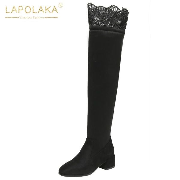 lapolaka 2020 fashion new square heels zip up solid shoes woman boots female concise ruffle over the knee boots ladies shoes, Black
lapolaka 2020 fashion new square heels zip up solid shoes woman boots female concise ruffle over the knee boots ladies shoes, Black