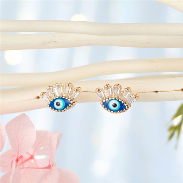 stud 1pair vintage crystal turkish evil eye earrings for women cute personality rhinestone blue small ear jewelry gift, Golden;silver
stud 1pair vintage crystal turkish evil eye earrings for women cute personality rhinestone blue small ear jewelry gift, Golden;silver
