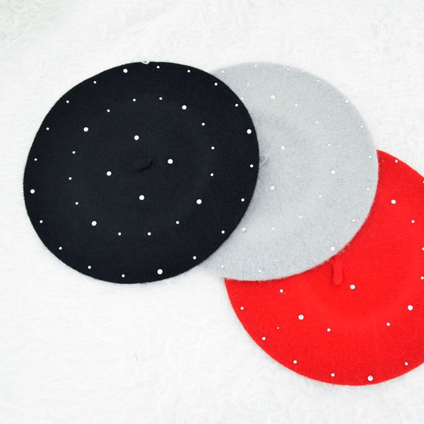 2020 fashion solid color warm wool spring berets women french artist beanie beret hat for women with diamond ski cap 4colors, Blue;gray
2020 fashion solid color warm wool spring berets women french artist beanie beret hat for women with diamond ski cap 4colors, Blue;gray