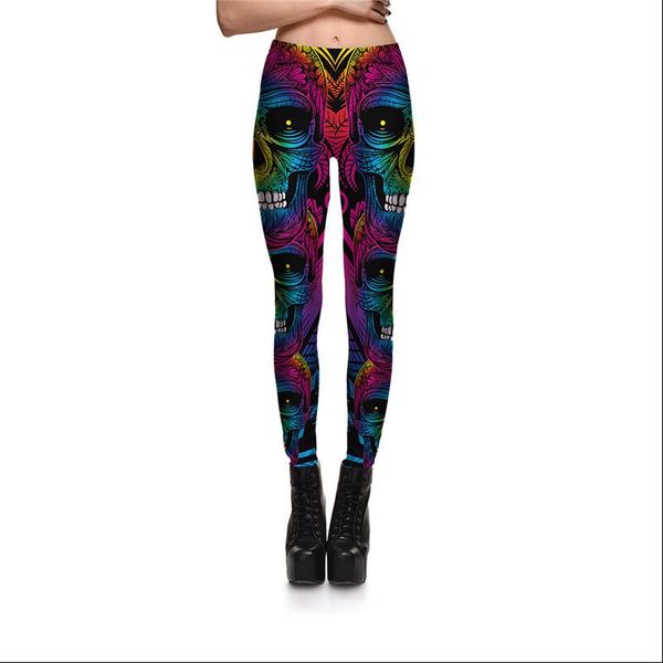 women print fitness leggings colorful skull digital printing pants trousers size s 4xl, Black
women print fitness leggings colorful skull digital printing pants trousers size s 4xl, Black