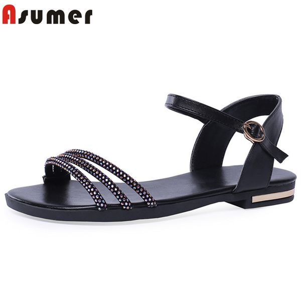 asumer 2020 new fashion casual shoes women genuine leather shoes buckle crystal summer comfortable flat sandals women big size, Black
asumer 2020 new fashion casual shoes women genuine leather shoes buckle crystal summer comfortable flat sandals women big size, Black