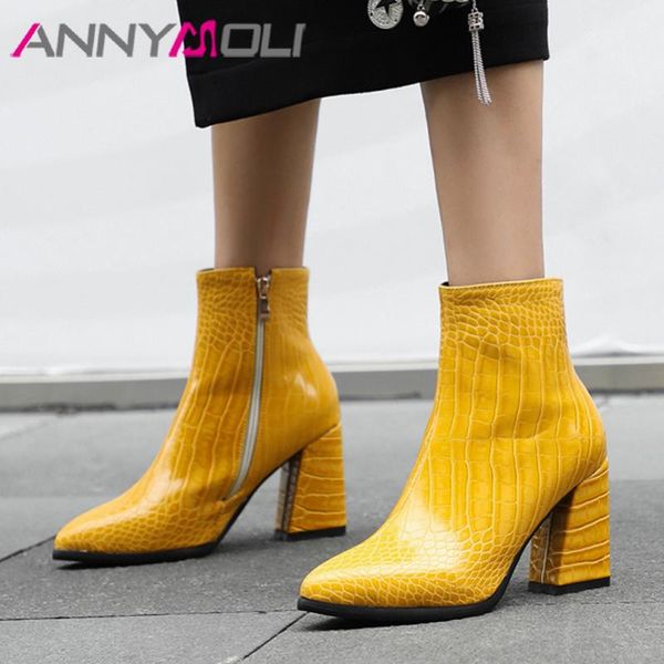 boots annymoli high heel ankle pointed toe woman thick shoes zip ladies short autumn winter green large size 43, Black
boots annymoli high heel ankle pointed toe woman thick shoes zip ladies short autumn winter green large size 43, Black