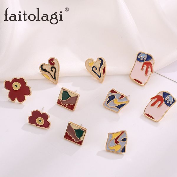 vintage heart stud earrings for women irregular ethnic retro pattern piercing drip glaze earrings fashion girls party jewelry, Golden;silver
vintage heart stud earrings for women irregular ethnic retro pattern piercing drip glaze earrings fashion girls party jewelry, Golden;silver