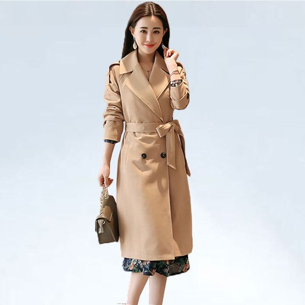 double breasted trench coat women 2020 spring autumn slim windbreaker long coats female fashion casual elegant outwear plus size, Tan;black
double breasted trench coat women 2020 spring autumn slim windbreaker long coats female fashion casual elegant outwear plus size, Tan;black