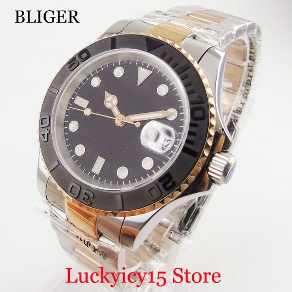 wristwatches nologo men watch black dial sapphire glass 40mm wristwatch date window gold plated mental bracelet automatic movement, Slivery;brown
wristwatches nologo men watch black dial sapphire glass 40mm wristwatch date window gold plated mental bracelet automatic movement, Slivery;brown