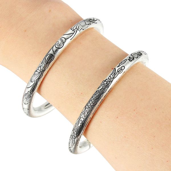 anitique silver color lotus dragon and phoenix pattern carve bangle for women female open bangles & bracelet jewelry gifts, Black
anitique silver color lotus dragon and phoenix pattern carve bangle for women female open bangles & bracelet jewelry gifts, Black