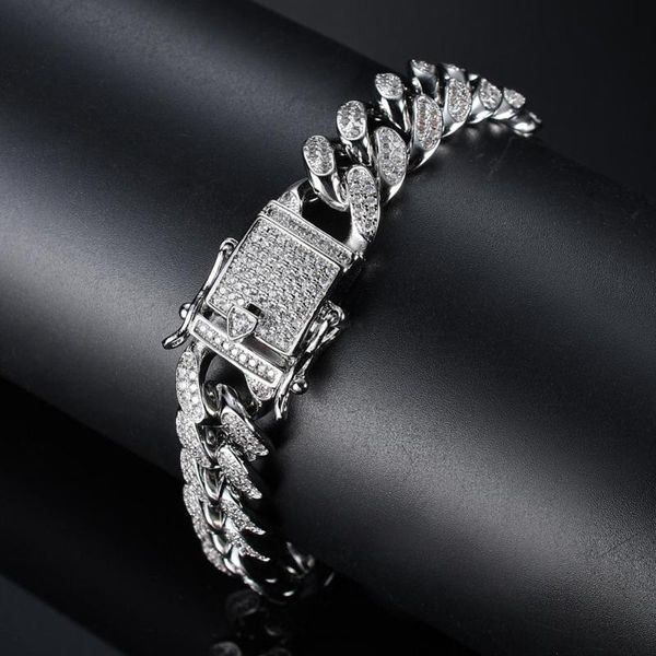 12mm hip hop full zircon out bling cuban curb miami link chain bracelets for women men cz rapper jewelry drop shipping, Black
12mm hip hop full zircon out bling cuban curb miami link chain bracelets for women men cz rapper jewelry drop shipping, Black