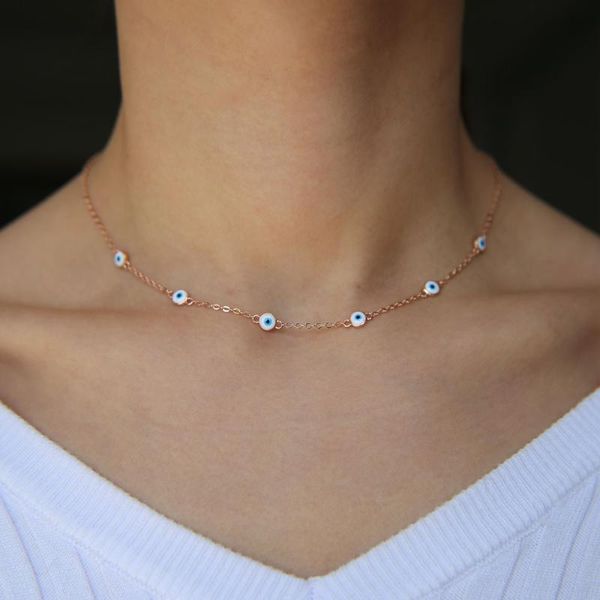 rose gold color round dots white enamel eye charm accessory turkish evil eye women ladies jewelry choker chain necklace, Silver
rose gold color round dots white enamel eye charm accessory turkish evil eye women ladies jewelry choker chain necklace, Silver