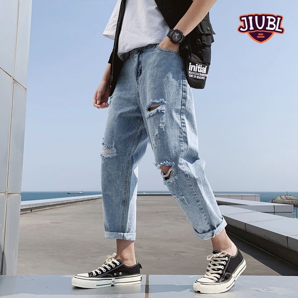 jiubl mens solid color jeans 2020 new fashion slim pencil pants casual hole ripped design streetwear, Blue
jiubl mens solid color jeans 2020 new fashion slim pencil pants casual hole ripped design streetwear, Blue