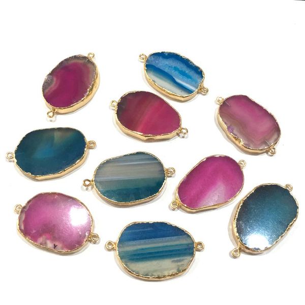 2020 new ladies diy pendant jewelry blue rose red striped agates connector size 25x40mm, Bronze;silver
2020 new ladies diy pendant jewelry blue rose red striped agates connector size 25x40mm, Bronze;silver