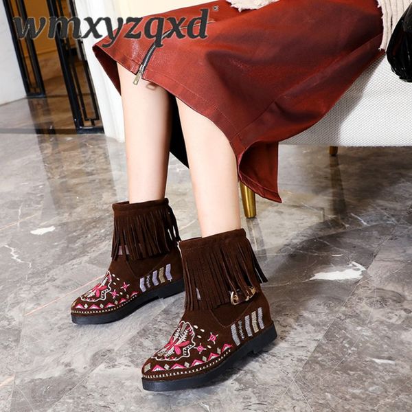 flock ankle boots for women winter fashion embroider classic fringe comfortable flat booties round toe damen schuhe wmxyzqxd, Black
flock ankle boots for women winter fashion embroider classic fringe comfortable flat booties round toe damen schuhe wmxyzqxd, Black