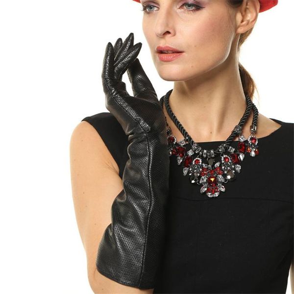 five fingers gloves genuine leather fashion black 45cm long solid women breathable winter elbow sheepskin glove for driving l081nn, Blue;gray
five fingers gloves genuine leather fashion black 45cm long solid women breathable winter elbow sheepskin glove for driving l081nn, Blue;gray
