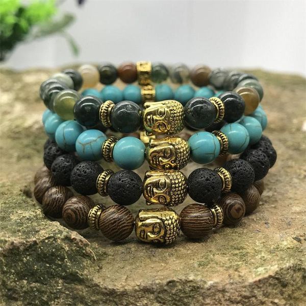 charm bracelets 6pcs natural stone 8mm beads lava rock agates bracelet gold plating buddha head healing amulet for jewelry hand making, Golden;silver
charm bracelets 6pcs natural stone 8mm beads lava rock agates bracelet gold plating buddha head healing amulet for jewelry hand making, Golden;silver