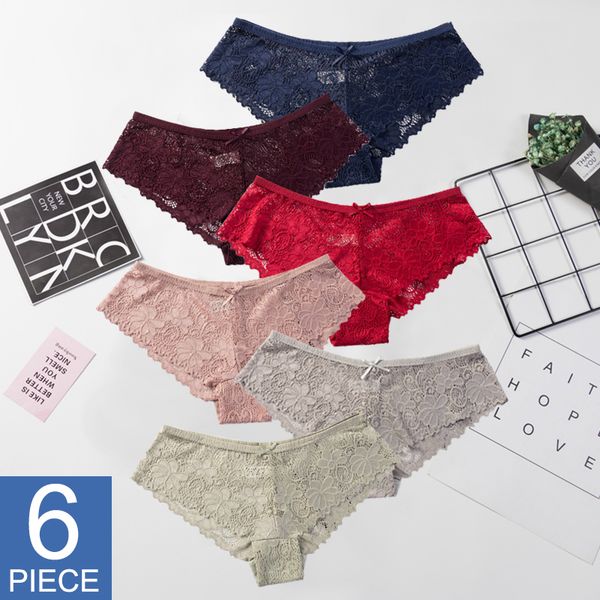 6pcs/set women lace lingerie low-waist panties embroidery underwear transparent hollow out female underpant briefs, Black;pink
6pcs/set women lace lingerie low-waist panties embroidery underwear transparent hollow out female underpant briefs, Black;pink