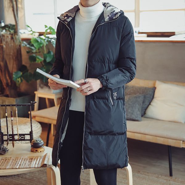 men's down & parkas korean style print winter jacket men warm loose long coat with hooded male parka, Black
men's down & parkas korean style print winter jacket men warm loose long coat with hooded male parka, Black