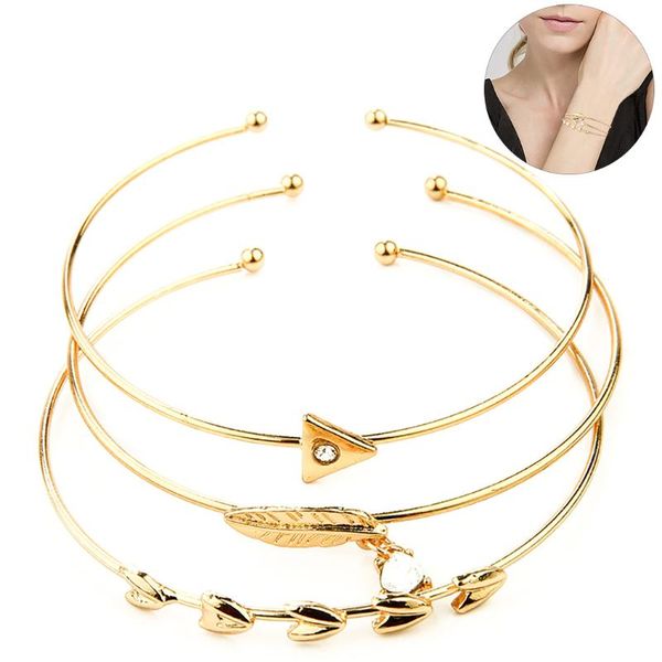 2020 3pcs women arrow bangle geometric leaf cuff bracelets jewelry open adjustable arrow bracelet bangles set pulseiras bijoux, Golden;silver
2020 3pcs women arrow bangle geometric leaf cuff bracelets jewelry open adjustable arrow bracelet bangles set pulseiras bijoux, Golden;silver