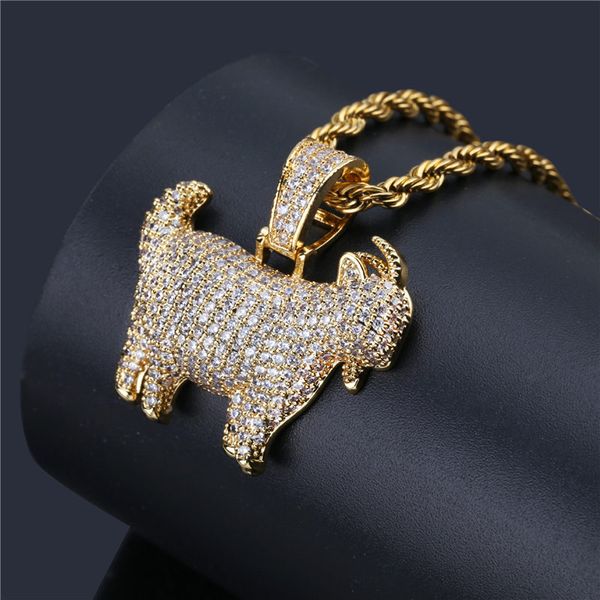 hip hop iced out animal goat pendant necklace gold silver plated micro paved zircon chain link with rope chain
hip hop iced out animal goat pendant necklace gold silver plated micro paved zircon chain link with rope chain