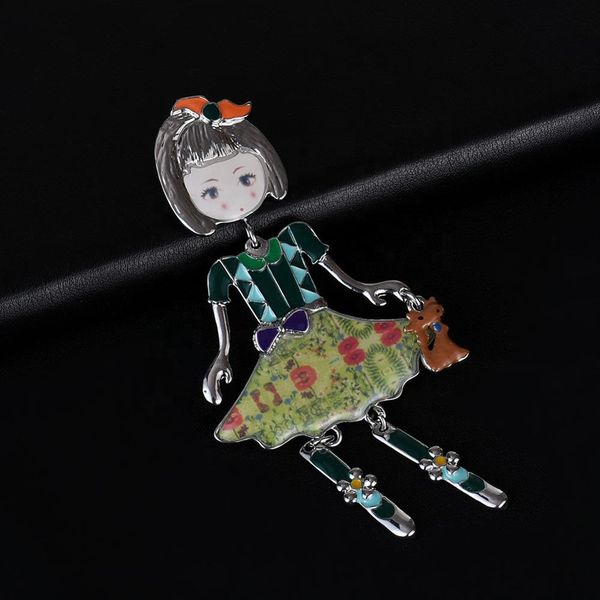 brooch of elegant girl jewelry cute enamel doll brooches pins for women female coat dress brooch pin party accessories gift, Gray
brooch of elegant girl jewelry cute enamel doll brooches pins for women female coat dress brooch pin party accessories gift, Gray
