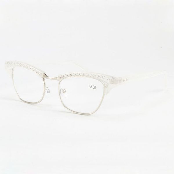 high-end ladies reading glasses fashion cat's eye studded reading glasses, White;black
high-end ladies reading glasses fashion cat's eye studded reading glasses, White;black
