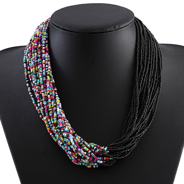 chains style fashion exaggerates bohemian multi-layer rice bead costom woman beads layered necklace, Silver
chains style fashion exaggerates bohemian multi-layer rice bead costom woman beads layered necklace, Silver