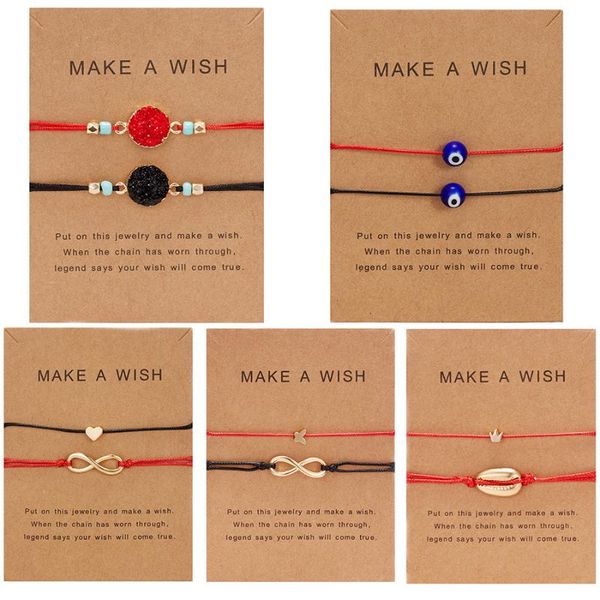 combination bracelet with card new red black rope chain love resin blue eye pendant bracelet couple friend adjustable, Golden;silver
combination bracelet with card new red black rope chain love resin blue eye pendant bracelet couple friend adjustable, Golden;silver
