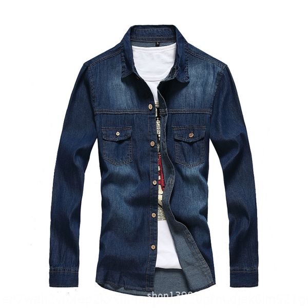 men's long-sleeved for spring and autumn slim korean style denim coat shirt shirtshirt men's casual denim coat hng2u, Blue
men's long-sleeved for spring and autumn slim korean style denim coat shirt shirtshirt men's casual denim coat hng2u, Blue