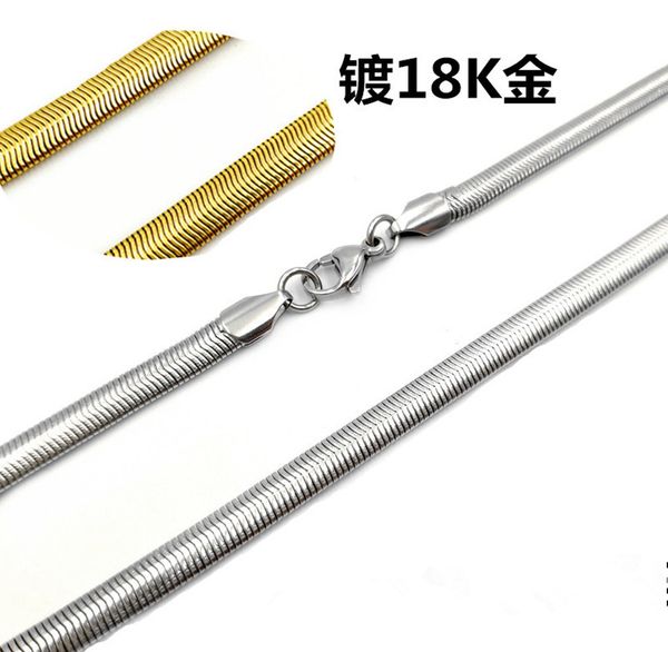 3mm stainless steel flat snake bone necklace multi-specification snake chain men's jewelry wear chain, Silver
3mm stainless steel flat snake bone necklace multi-specification snake chain men's jewelry wear chain, Silver