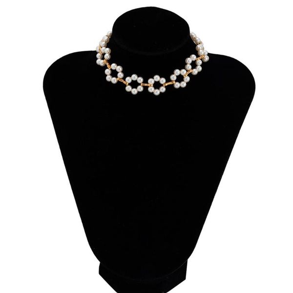 chokers korean elegant imitation pearl flower choker necklace bohemian handmade short collar clavicle women jewelry, Golden;silver
chokers korean elegant imitation pearl flower choker necklace bohemian handmade short collar clavicle women jewelry, Golden;silver