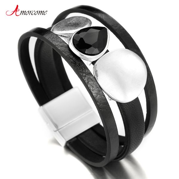 tennis amorcome kpop black crystal genuine leather bracelets for women 2021 modern punk multilayer wide wrap bracelet female jewelry, Golden;silver
tennis amorcome kpop black crystal genuine leather bracelets for women 2021 modern punk multilayer wide wrap bracelet female jewelry, Golden;silver