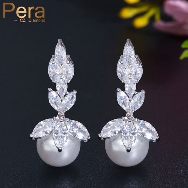 pera elegant ladies fresh water pearl white gold color marquise shape cubic zirconia long earrings for mother's day gift e342, Silver
pera elegant ladies fresh water pearl white gold color marquise shape cubic zirconia long earrings for mother's day gift e342, Silver