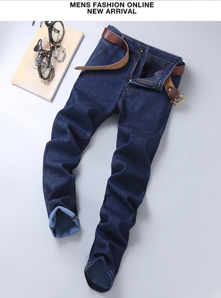 dark blue straight men jeans loose tension linye794