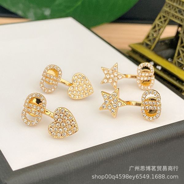 2021 new product d home earrings small full diamond with two earrings japanese style earrings 925 silver needle love all-match, Golden
2021 new product d home earrings small full diamond with two earrings japanese style earrings 925 silver needle love all-match, Golden