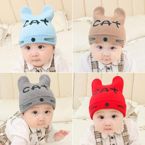 warm kids boy girl ear beanie hat comfortable breathable soft and elastic 0-2y baby cute cat printing bonnet knitted cap, Yellow
warm kids boy girl ear beanie hat comfortable breathable soft and elastic 0-2y baby cute cat printing bonnet knitted cap, Yellow
