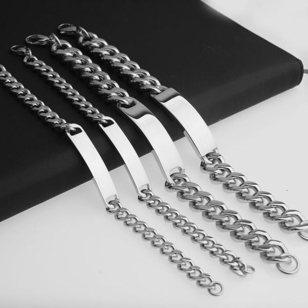 stainless steel id bracelet for men jewelry masculino pulseira silver color rock punk party gift 10/15mm, Black
stainless steel id bracelet for men jewelry masculino pulseira silver color rock punk party gift 10/15mm, Black