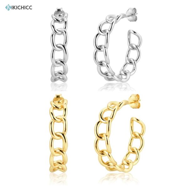 kikichicc 925 sterling silver 25mm chain hoops big large women circle earring for women 2020 rock punk jewelry party wedding, Golden;silver
kikichicc 925 sterling silver 25mm chain hoops big large women circle earring for women 2020 rock punk jewelry party wedding, Golden;silver