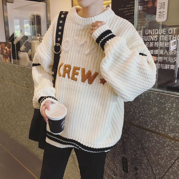 mens winter shirt couple sweater new style korean version fashion cool cotton knitwear loose pullover knitting shirt, White;black
mens winter shirt couple sweater new style korean version fashion cool cotton knitwear loose pullover knitting shirt, White;black