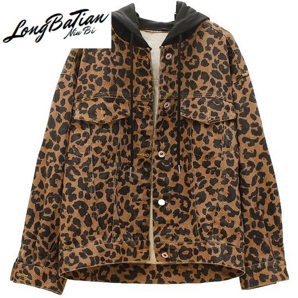 women's jackets 2021 spring harajuku vintage leopard denim women fashion loose splice hooded jean jacket ladies baseball outerwear, Black;brown
women's jackets 2021 spring harajuku vintage leopard denim women fashion loose splice hooded jean jacket ladies baseball outerwear, Black;brown