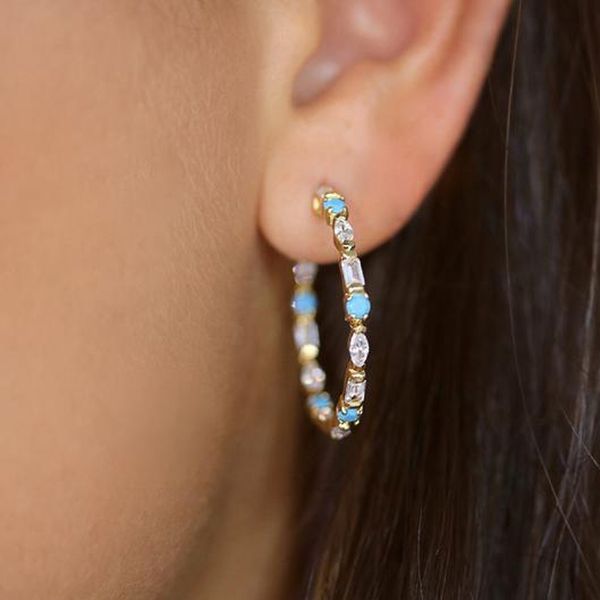 simple classic gold stone hoop earring for women trendy jewelry white blue color cz stone fashion jewelry, Golden;silver
simple classic gold stone hoop earring for women trendy jewelry white blue color cz stone fashion jewelry, Golden;silver