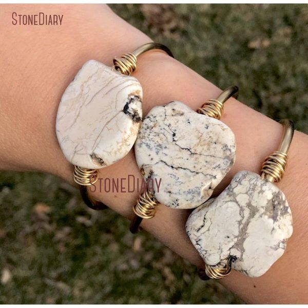 fashion wire gold plating white marbled stone orm marbled stone slice bracelet for women bm11249, Black
fashion wire gold plating white marbled stone orm marbled stone slice bracelet for women bm11249, Black