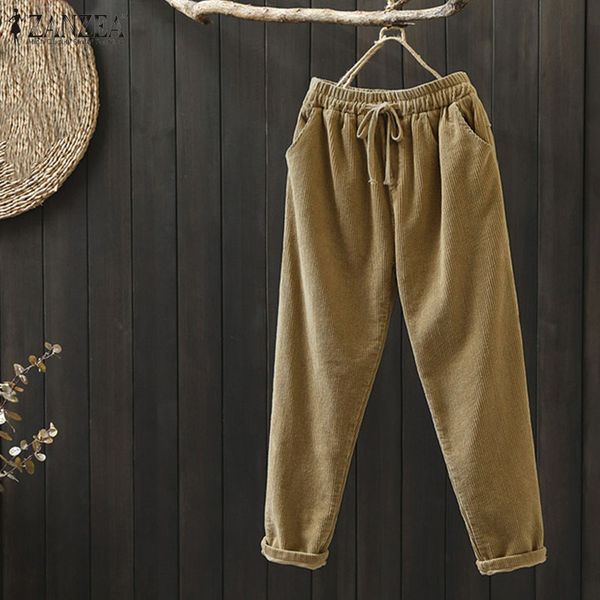 women's pants & capris plus size zanzea spring corduroy trouser autumn women casual solid high elastic long turnip trousers female pant, Black;white
women's pants & capris plus size zanzea spring corduroy trouser autumn women casual solid high elastic long turnip trousers female pant, Black;white
