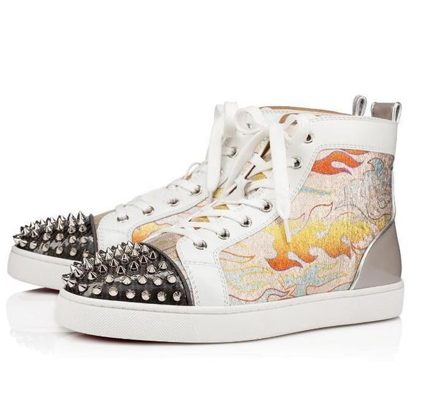 2020 fashionable flame glitter leathercasual spikes orlato sneakers men red bottom shoes luxurious design outdoor skateboard sports eu35-47, Black
2020 fashionable flame glitter leathercasual spikes orlato sneakers men red bottom shoes luxurious design outdoor skateboard sports eu35-47, Black