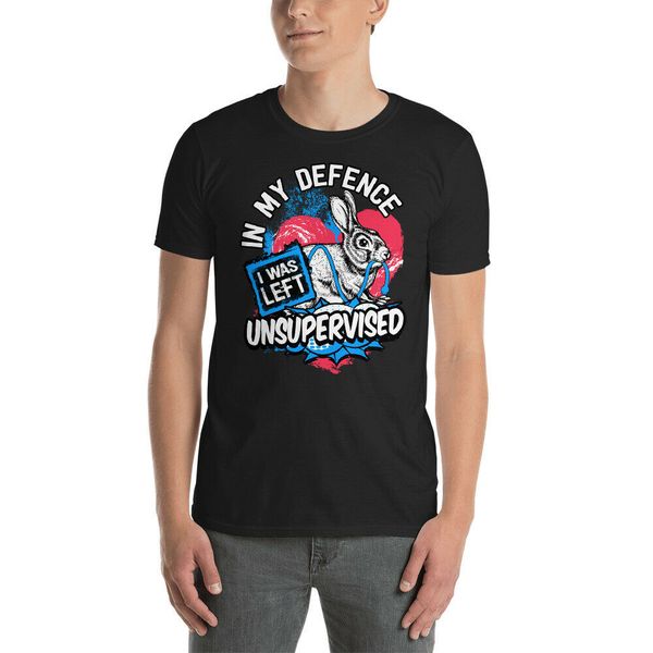 in my defence i was left unsupervised funny pet t-shirt